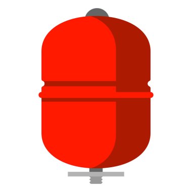 Basınç tankının görüntüsü. Tesisat nesnesinin endüstriyel görüntüsü. Isıtma sistemi.