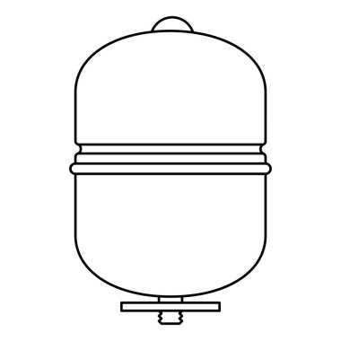 Basınç tankının görüntüsü. Tesisat nesnesinin endüstriyel görüntüsü. Isıtma sistemi.