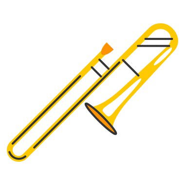 Trombon tasviri. Caz müzik aleti. Çağdaş ve klasik müzik.