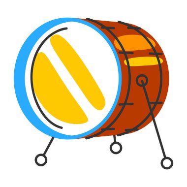 Davul tasviri. Caz müzik aleti. Çağdaş ve klasik müzik.