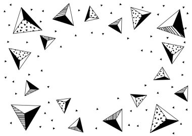 Origami figürleriyle çerçevelenmiş. Soyut geometrik arkaplan. Tek renkli resim.