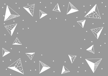 Origami figürleriyle çerçevelenmiş. Soyut geometrik arkaplan. Tek renkli resim.