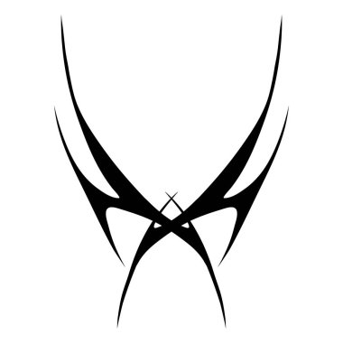 Cyber sigilism design. Neo tribal gothic style shape. Form with sharp spikes. clipart