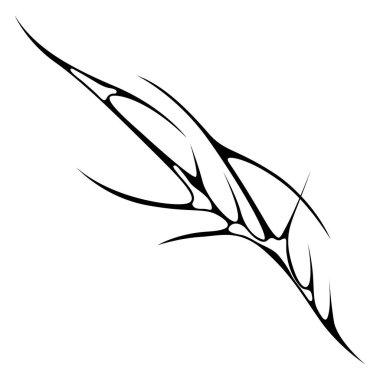 Siber silizm tasarımı. Neo kabilesinin gotik tarzı dövmesi. Sivri uçlu formasyon.