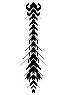 Siber soyut tasarım. Dijital neo-kabile tarzı. Geometrik geleceksel şekiller.