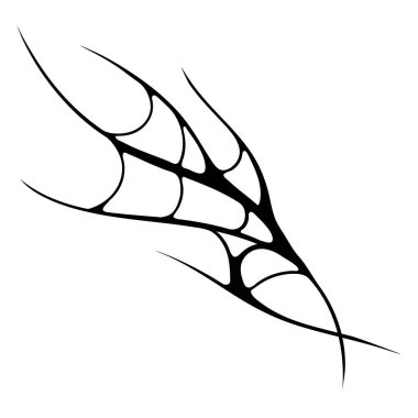 Siber silizm tasarımı. Neo kabilesinin gotik tarzı dövmesi. Sivri uçlu formasyon.