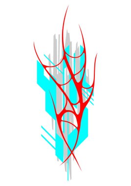 Cyber sigilism poster. Neo tribal gothic style shape. Form with sharp spikes. clipart