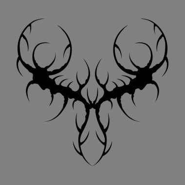 Cyber sigilism design. Neo tribal gothic style tattoo. Form with sharp spikes. clipart