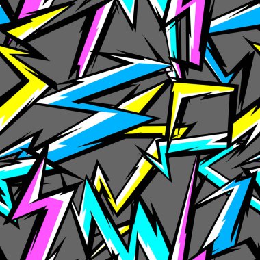 Çizgi film yıldırımlı desen. Grunge graffiti, doğal fenomenin stilize edilmiş görüntüsü. Güç ya da vuruş.