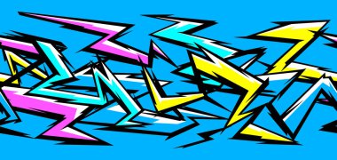 Çizgi film yıldırımlı desen. Grunge graffiti, doğal fenomenin stilize edilmiş görüntüsü. Güç ya da vuruş.