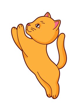 Şirin bir kawaii kedisi resmi. Eğlenceli hayvan. Komik evcil hayvan..