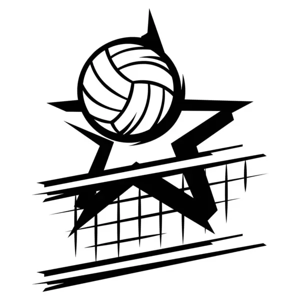 Voleybol illüstrasyonu. Spor kulübü eşyası ya da sembol. Çizgi film tarzında sağlıklı bir nesne.