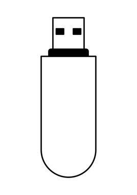 Flaş bellek çizimi. Bilgisayar ekipmanı ve çalışma cihazı. Teknoloji endüstrisi ve iş dünyası için görüntü.