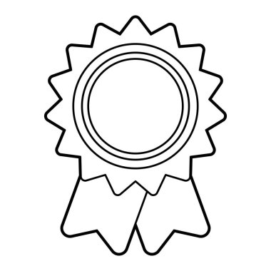 Kurdeleli siyah çizgi madalyası. Spor ya da kurumsal yarışmalar için ödül illüstrasyonu. Kazananlar için ödül.