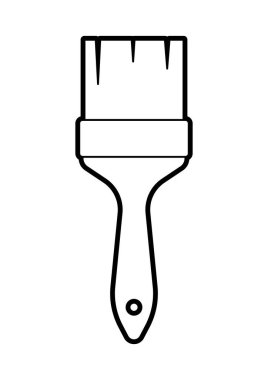 Fırça tasviri. Tamir aleti. İnşaat endüstrisi ve iş için ekipman. Tasarım için resim.