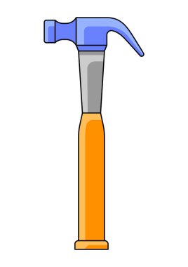 Çekiç tasviri. Tamir aleti. İnşaat endüstrisi ve iş için ekipman. Tasarım için resim.