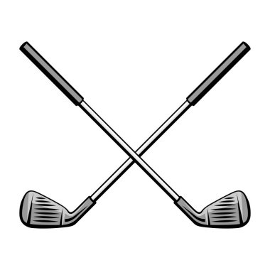 Golf sopası çizimi. Spor kulübü eşyası ya da sembol. Çizgi film tarzında sağlıklı bir nesne.