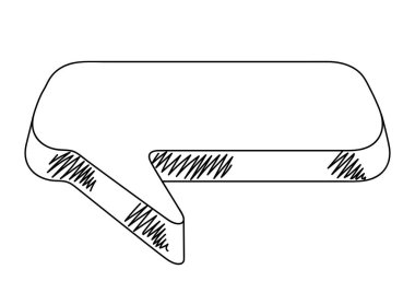 Eskiz konuşma balonu. Tasarım ve dekorasyon için görüntü. Pankart, fiyat etiketi veya etiket.