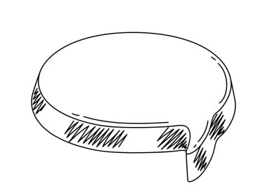 Eskiz konuşma balonu. Tasarım ve dekorasyon için görüntü. Pankart, fiyat etiketi veya etiket.