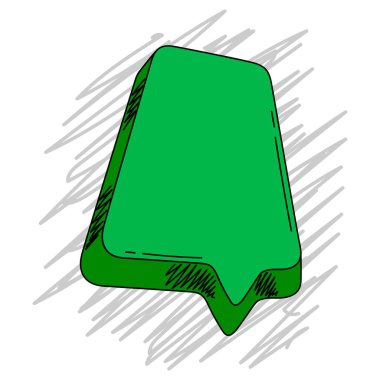 Eskiz konuşma balonu. Tasarım ve dekorasyon için görüntü. Pankart, fiyat etiketi veya etiket.