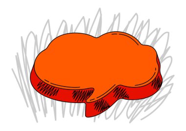 Eskiz konuşma balonu. Tasarım ve dekorasyon için görüntü. Pankart, fiyat etiketi veya etiket.