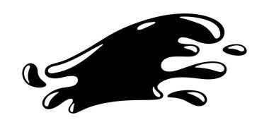 Su sıçrama çizimi. Su ya da sıvı hareket halinde. Çizgi film resmi.