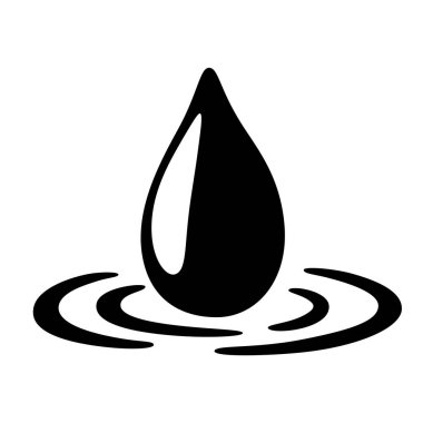 Su damlası çizimi. Su ya da sıvı hareket halinde. Çizgi film resmi.