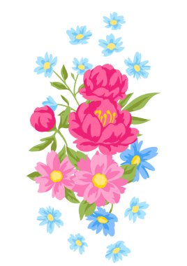 Güzel çiçekli bir arka plan. Güzel dekoratif doğal bitki, tomurcuk ve yapraklar..