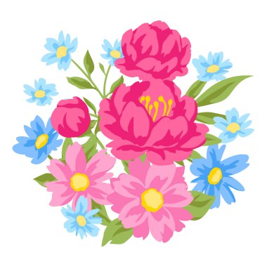 Güzel çiçekli bir arka plan. Güzel dekoratif doğal bitki, tomurcuk ve yapraklar..