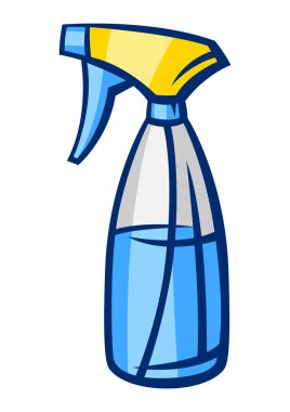 Illustration of glass cleaner. Housekeeping cleaning item for service, design and advertising. clipart