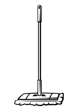 Paspas çizimi. Hizmet, tasarım ve reklam için temizlik ögesi.