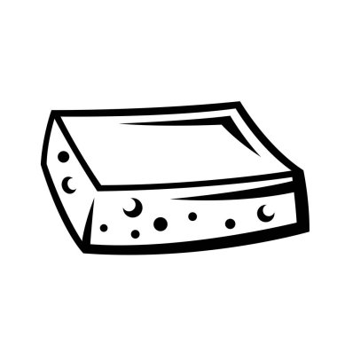 Sünger tasviri. Hizmet, tasarım ve reklam için temizlik ögesi.