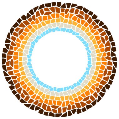 Dekoratif mozaik çerçeve. Seramik antika taş süsü. Soyut antika dokusu.