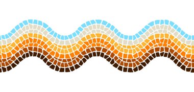 Dekoratif mozaik sınır. Seramik antika taş süsü. Soyut antika dokusu.