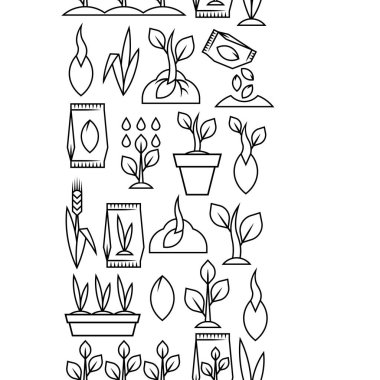 Tohum ekme ve büyüyen desen. Tarım, tarım ve tohum yetiştirme. Mevsimlik bahçıvanlık.