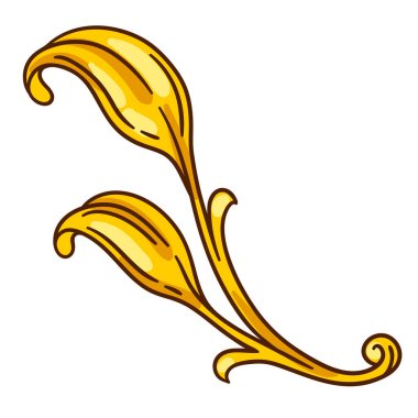 Barok tarzında çiçek elementi. Dekoratif körling bitkisi. Vintage girdap motifi.