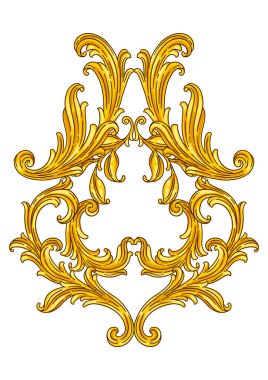 Barok tarzında çiçek elementi. Dekoratif körling bitkisi. Vintage girdap motifi.