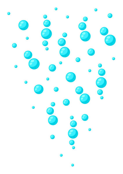 Background with turquoise bubbles. Abstract air balls in liquid. Water sea illustration.