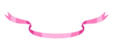 Kıvırcık pembe kurdele. Güzel dekoratif zarif bant. Selamlama veya davet için dekorasyon.