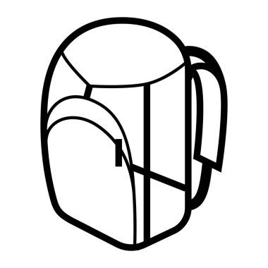 Turist sırt çantası ikonu. Açık havada hayatta kalmak için kamp malzemesi taşıyın. Rahat konaklama.