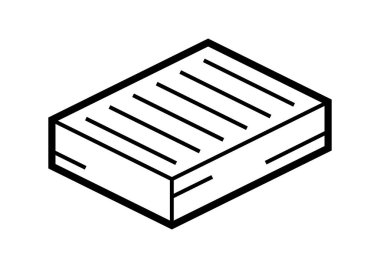 Eşitlik içinde kağıt simgesi yığını. Web sitesi, uygulama, logo, UI tasarımı için resim. Çizgi çizimi.