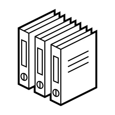 İzometride kağıt simgesi için klasörler. Bilgi ve dosya depolama yeri. Web sitesi, uygulama, logo, UI tasarımı için resim. Çizgi çizimi.