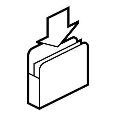 İzometride kağıt simgesi için dizin. Bilgi ve dosyalar yükleniyor. Web sitesi, uygulama, logo, UI tasarımı için resim. Çizgi çizimi.