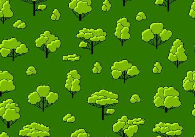 Ağaçlı desen. Bahar ya da yaz bitkileri. Doğal illüstrasyon.