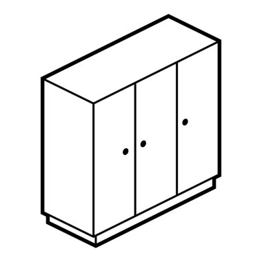 Eşitlik tarzında kostüm ikonu. Ev eşyaları, ofis eşyaları ve ekipmanları. Web sitesi, uygulama, logo, UI tasarımı için ev resmi.
