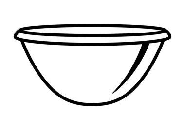 Yemek kasesi tasviri. Biçimli mutfak ve restoran gereçleri.