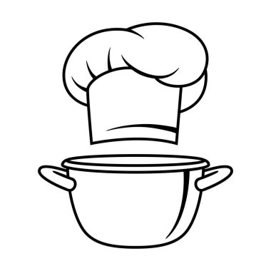 Mutfak gereçleri tasviri. Yemek aletleri ev ve restoran malzemeleri.