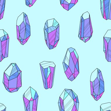Kristal ya da kristal mineralli desen. Mücevherler ya da yarı değerli taşlar..