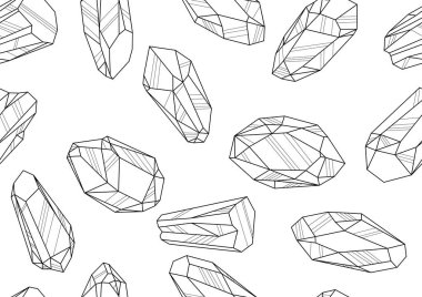 Kristal ya da kristal mineralli desen. Mücevherler ya da yarı değerli taşlar..