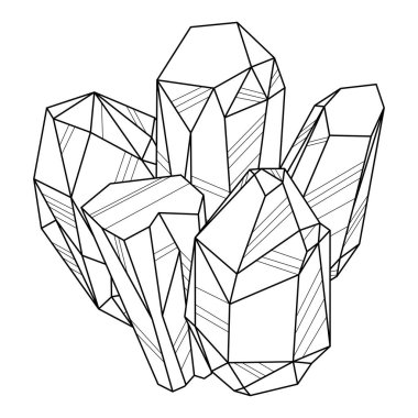 Kristallerin ya da kristal minerallerin tasviri. Mücevher ya da değerli taş..